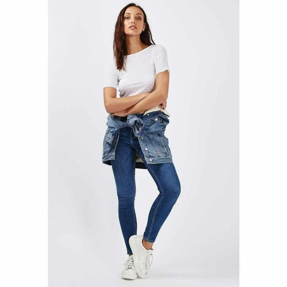 NWT Topshop White Slash Ribbed Crop Top T-Shirt size 4